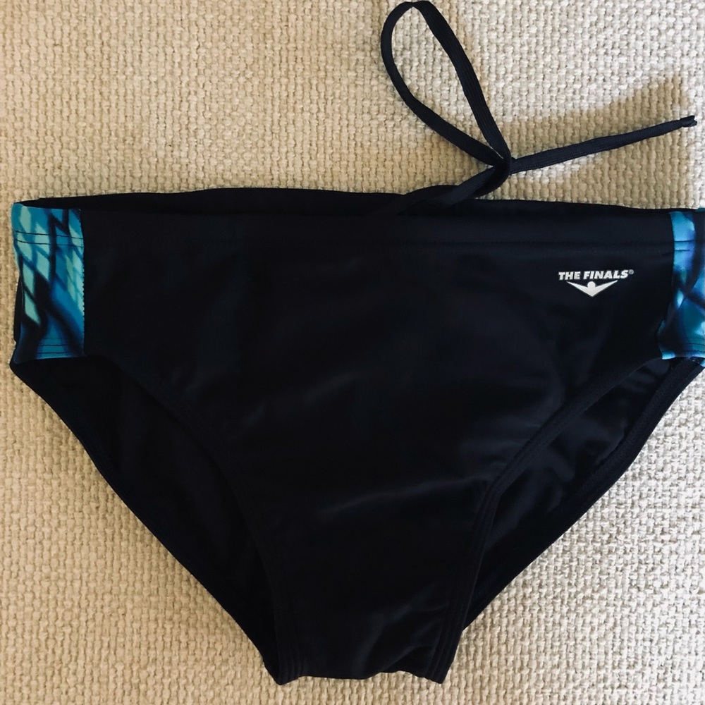 The Finals Male Swimsuit. Black and Blue. Size 32
